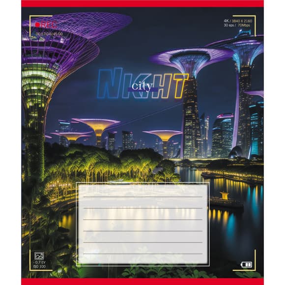 Тетрадь ученическая "Огни города" 024-560145L-5 в линию, 24 листа