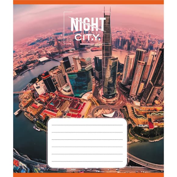 Тетрадь ученическая "Ночной город" 036-570182K-1 в клеточку, 36 листов 