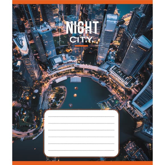 Зошит учнівський "Нічне місто" 036-570182K-3 в клітинку, 36 аркушів