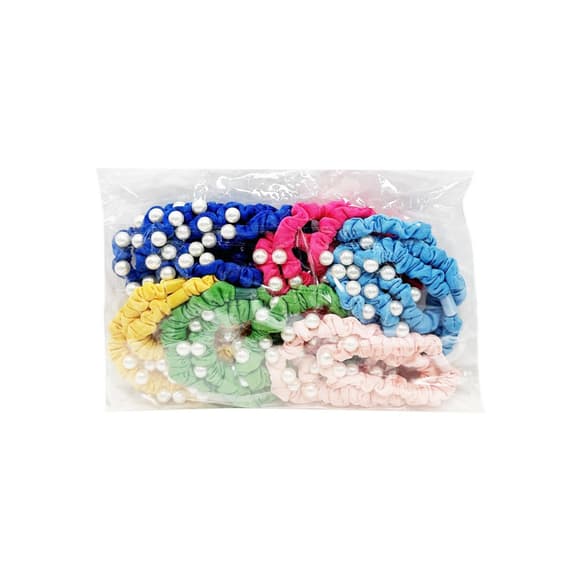 Набор резинок для волос 0303-1078 разноцветные, 18 штук, с бусиной