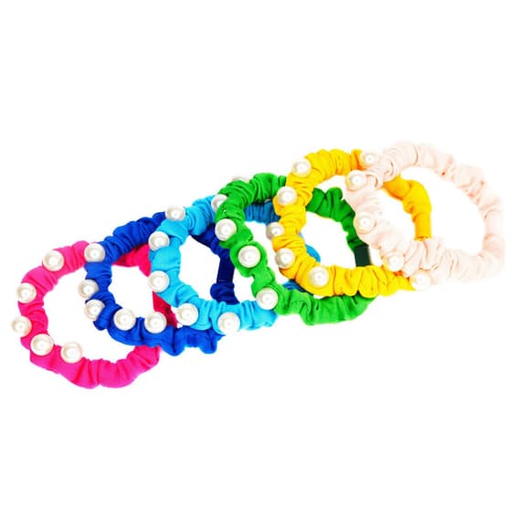 Набор резинок для волос 0303-1078 разноцветные, 18 штук, с бусиной