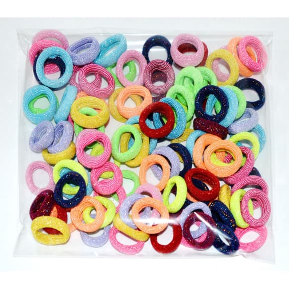 Набор резинок для волос "Люрекс" 0307-970-1 разноцветные, 100 штук