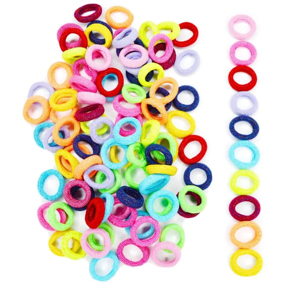 Набор резинок для волос "Люрекс" 0307-970-1 разноцветные, 100 штук