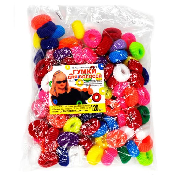 Набор резинок для волос "Мини" 0307-1130 120 штук, разноцветные