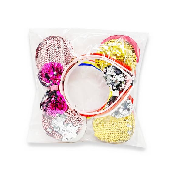 Набор ободков для волос "Микки" 0106-264 ушки в пайетках, 6 штук