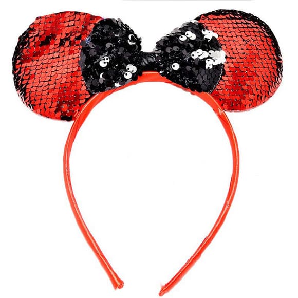 Набор ободков для волос "Микки" 0106-264 ушки в пайетках, 6 штук