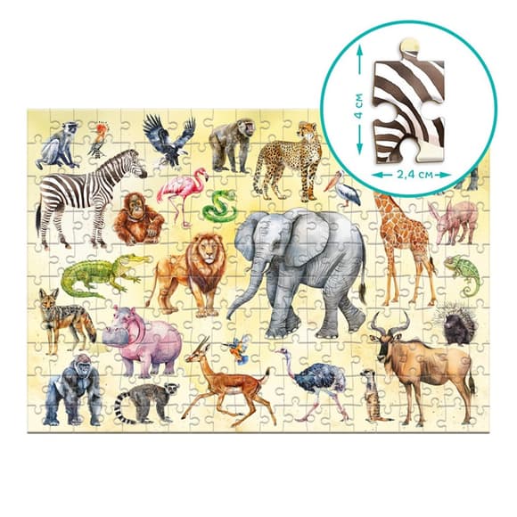 Детский пазл "Животные сафари" 300637, 200 элементов