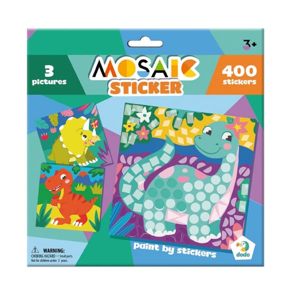 Дитячий набір для творчості мозаїка "Динозаври" 300898 зі стікерами