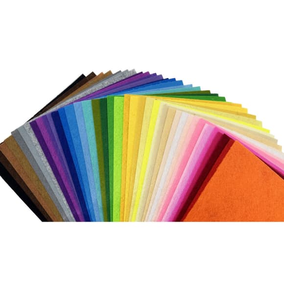 Набор фетра средней жесткости FTRMIX-40, 1 мм, 20х30 см, 40 листов, микс цветов