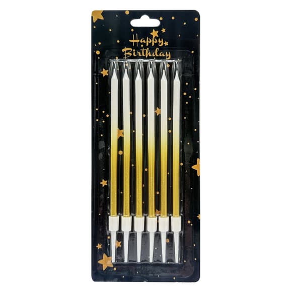 Набор свечей для торта "Градиент" JY-1059(Gold) 6 штук, размер 13 см