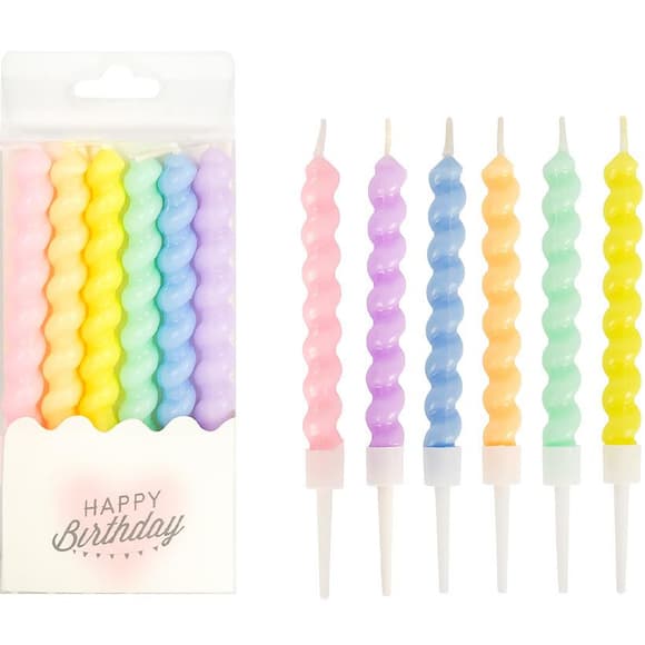 Набір свічок для торта "Спіраль" TL-1047 розмір 10,5 см, 6 штук