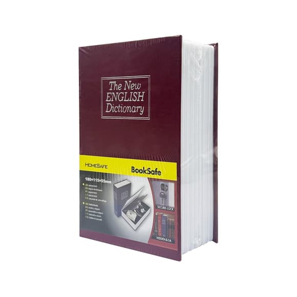 Сейф-книга з ключем для зберіга ння KBS-801(Bordo) мала, 18х11,5х5,5 см