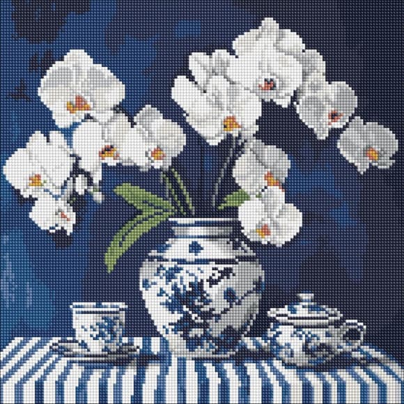 Алмазна мозаїка "Орхідея в порцеляні" ©art_selena_ua AMO8255, 40х40 см