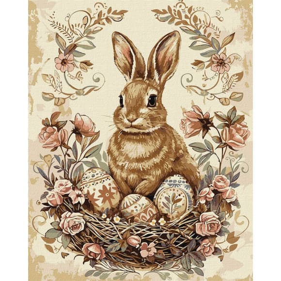 Картина по номерам "Пасхальный кролик 2" ©art_selena_ua KHO5183, 40х50см