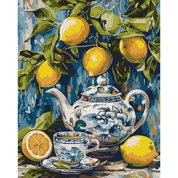 Картина по номерам "Лимоны и керамика" ©art_selena_ua KHO5753, 40х50 см  