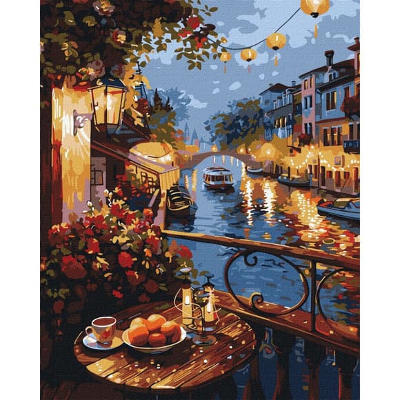 Картина за номерами "Вечір набережної" ©art_selena_ua KHO6438, 40х50 см 