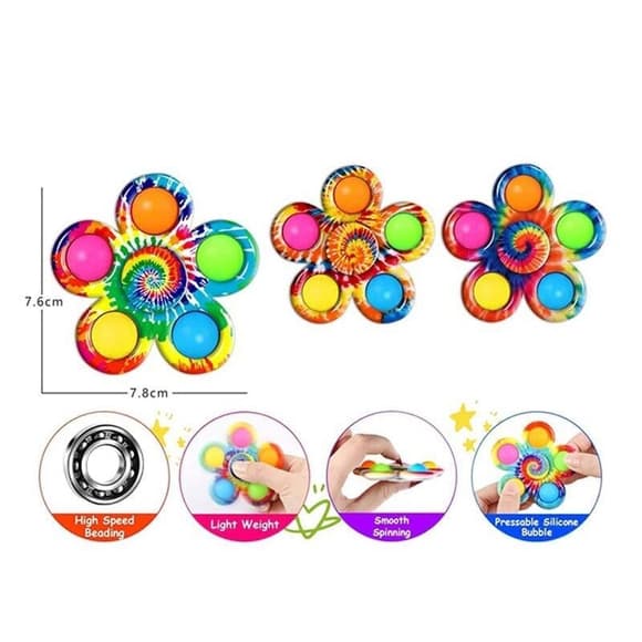 Детская игрушка-антистресс "Спиннер" 2021-100A 3 вида, пузыри поп-ит, 7,8х7,6 см