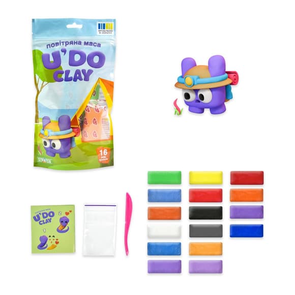 Набор для творчества "Воздушная масса U'DO Clay" 30879, 16 штук