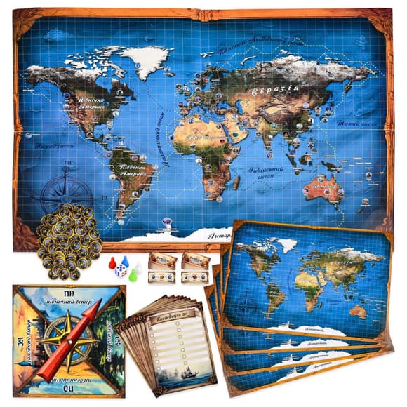 Настольная игра "Вокруг света" 30110 рулетка, призовые жетоны 75 штук