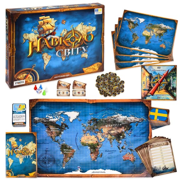 Настольная игра "Вокруг света" 30110 рулетка, призовые жетоны 75 штук