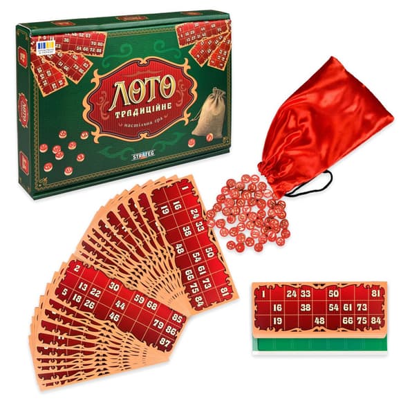 Настільна гра "Традиційне Лото" 30488 бочки 90 штук