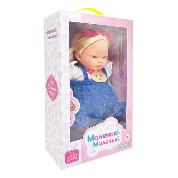 Дитяча м'якона бивна лялька M 5885 I UA(Blue) 33 см, музичні ефекти