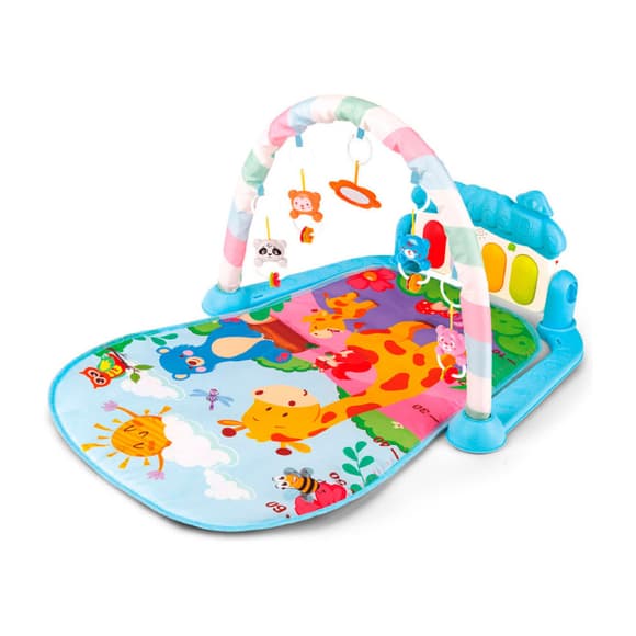 Дитячий розвиваючий килимок 972, 72х47 см, дуга, підвіски 5 штук, брязкальце