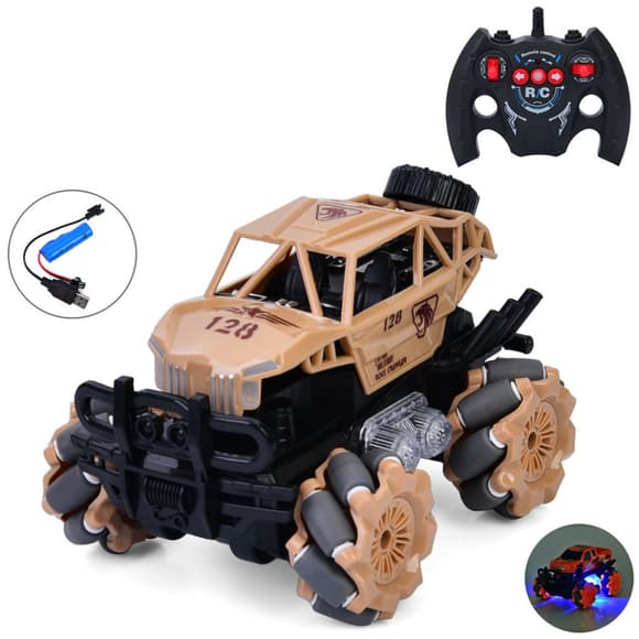 Джип на радиоуправлении ESD668-1C(Biege) 16,5 см, световые эффекты, аккумулятор, 1:16