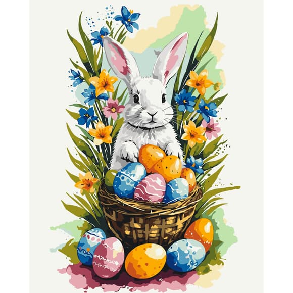 Картина за номерами "Кролик та писанки" 11718-AC 40х50 см