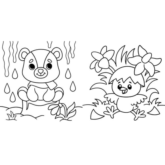 Дитяча розмальовка "Весна" 1806004 серія "Водяні забарвлянки", 12 сторінок