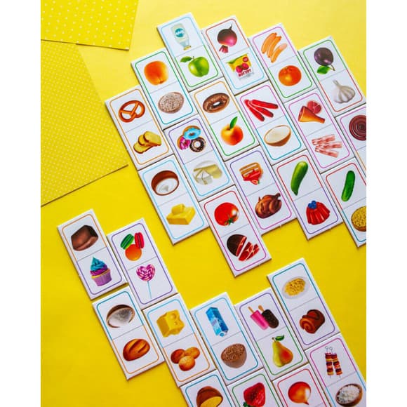 Дитяча настільна гра "Доміно. Продукти харчування" 10109169, 28 карток