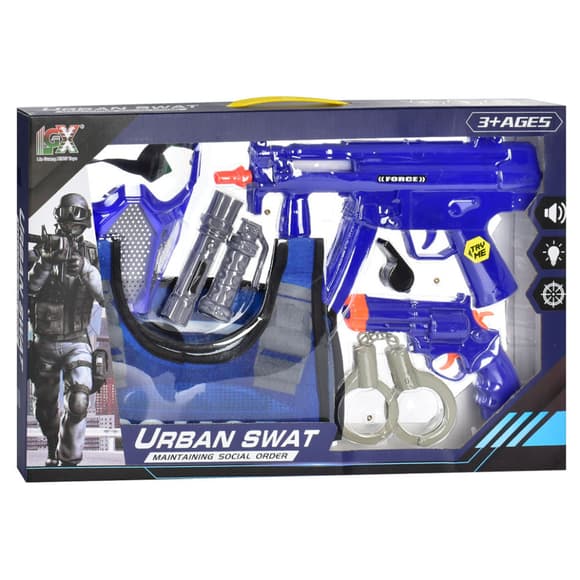 Игровой набор с оружием "Полицейский" 333F-1 жилет, маска, звуковые и световые эффекты