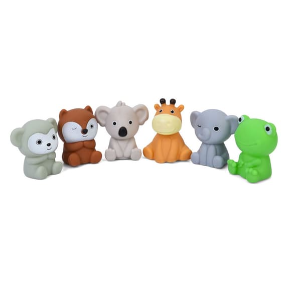Детские игрушки для купания "Животные" 2025-29, 6 штук, с пищалкой