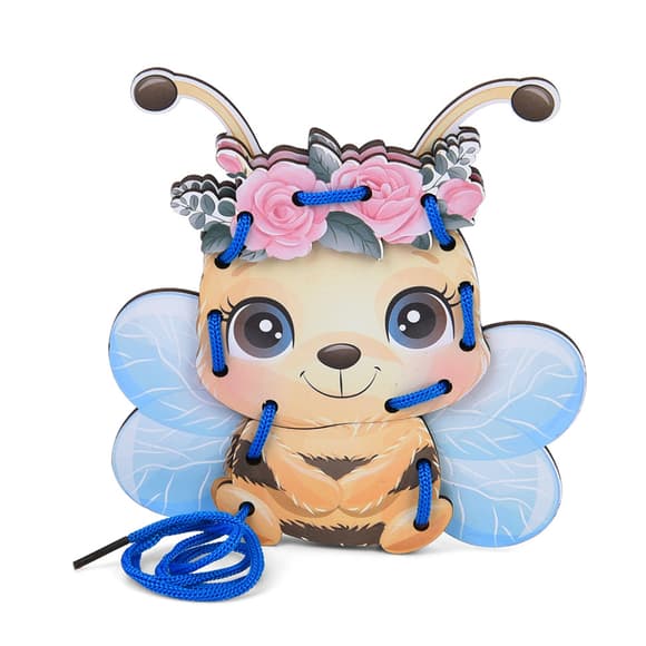 Дерев'яна іграшка-шнурівка "Бджілка" MD 0769(Bee) ві д 3 років