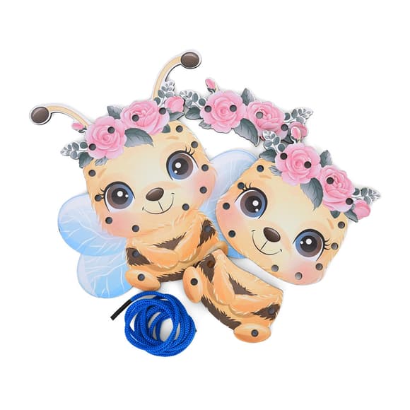 Дерев'яна іграшка-шнурівка "Бджілка" MD 0769(Bee) від 3 років