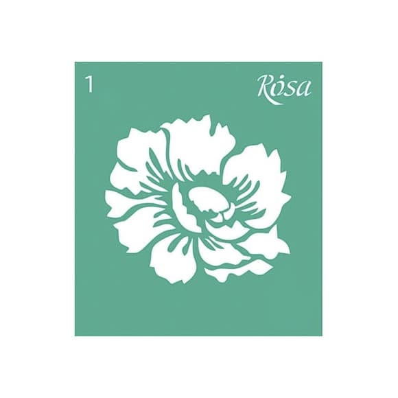 Багаторазовий трафарет 3625101 самоклеючий, №01, 9х10 см, серія "Квіти"