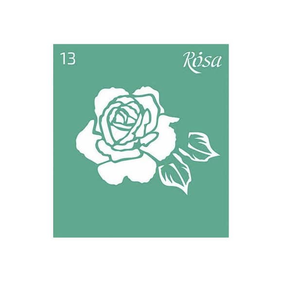 Багаторазовий трафарет 3625113 самоклеючий, №13, 9х10 см, серія "Квіти"