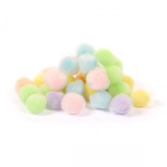 Декоративные помпоны для творчества 955452 пастельные цвета, акрил, d-10 мм, 30 шт