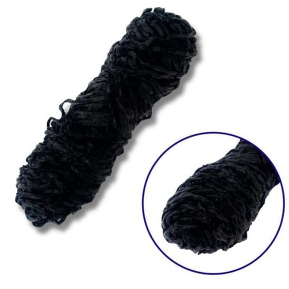 Пряжа плюшева синель PP116, 100 грам, 100% поліестер, чорний