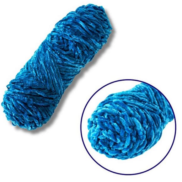 Пряжа плюшевая синель PP112, 100 грамм, 100% полиэстер, сапфировый синий