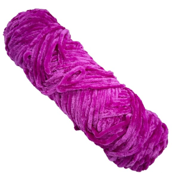 Пряжа плюшевая синель PP109, 100 грамм, 100% полиэстер, темно-красная роза