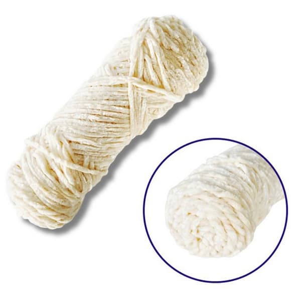 Пряжа плюшевая синель PP103, 100 грамм, 100% полиэстер, бежевый