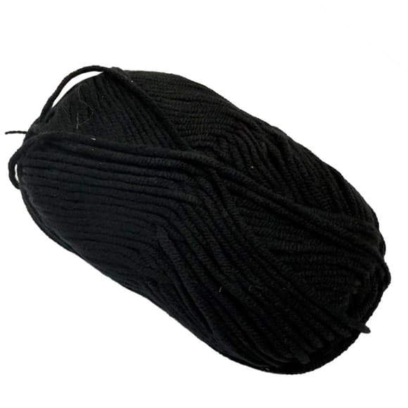 Пряжа фасована петляста NB116, 80% бавовни, 20% молочна клітковина, чорний