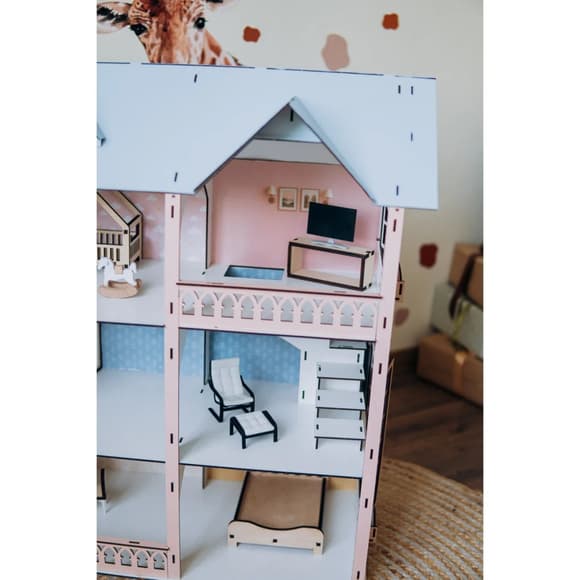 Дитячий дерев'яний будиночок для ляльок Доллі Лофт TG300735729, 73х57х29 см