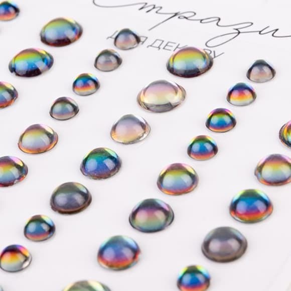 Наклейки декоративні "Стрази" 743012 на планшеті 54 шт