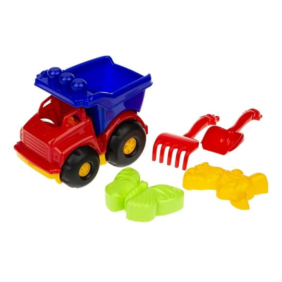 Дитяча машинка Самоскид "Тотошка" №2 0176(Red) лопатка, грабельки, 2 пасочки