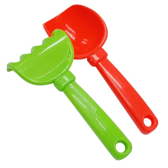 Набор для песочницы "Кувшинка №5" 1074(Green-Red) лопатка, грабли