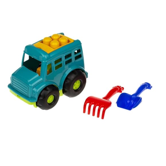 Ігровий набір для пісочниці Автобус "Бусик" №1 0084 лопатка та грабельки
