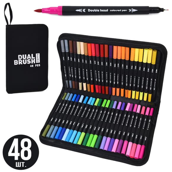 Набір двосторонніх маркерів MK 5766-48, у наборі 48 штук