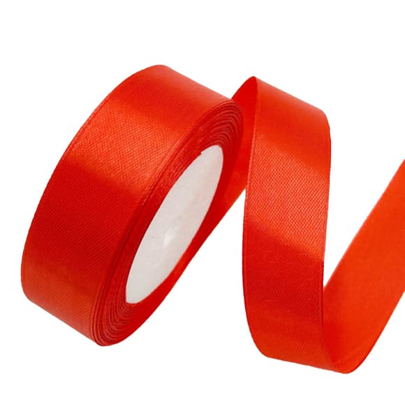 Атласна стрічка для рукоділля АБ-718, 2,5 см x 23 м, червоний 